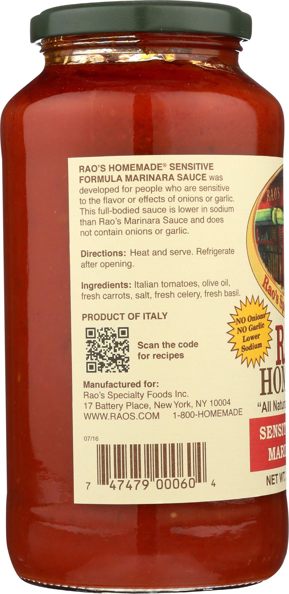 Rao's Sauce with pasta dish - ready to heat for quick weeknight meals.