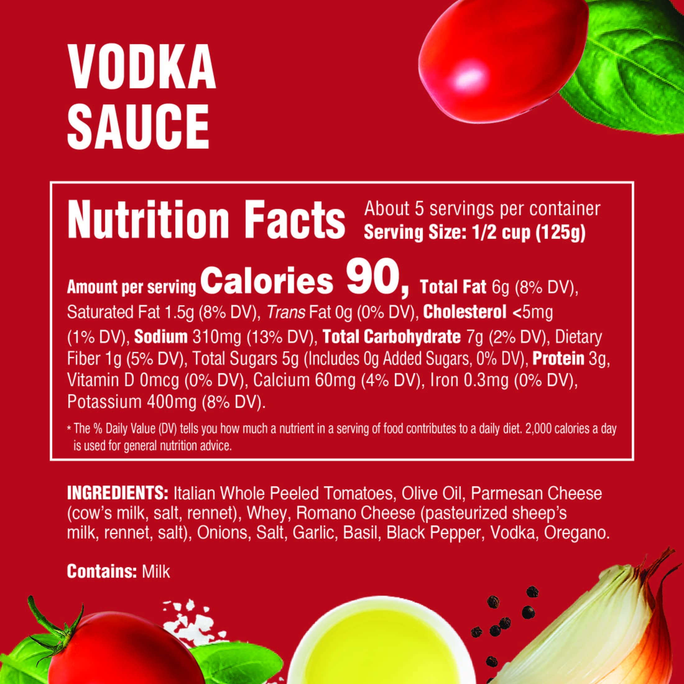 Rao's sauce ingredients close-up for authentic taste