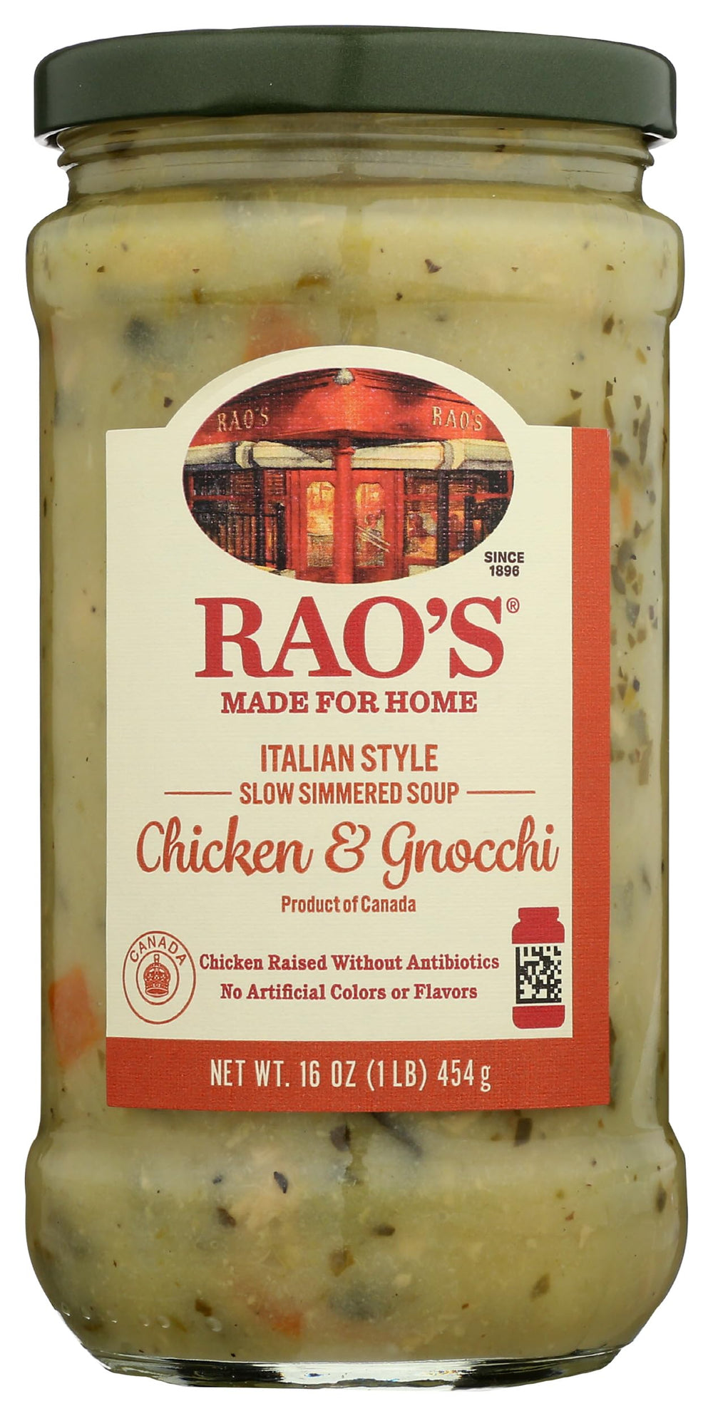 Rao's Made for Home chicken gnocchi soup bowl showing hearty flavor and premium ingredients