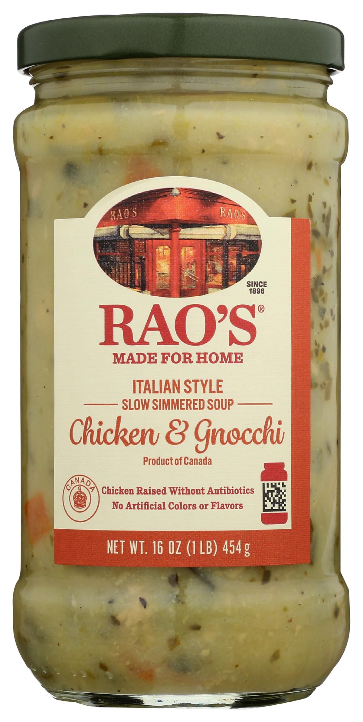 Rao's Made for Home chicken gnocchi soup bowl showing hearty flavor and premium ingredients