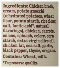 Rao's Made for Home chicken gnocchi soup broth close-up emphasizing creamy texture