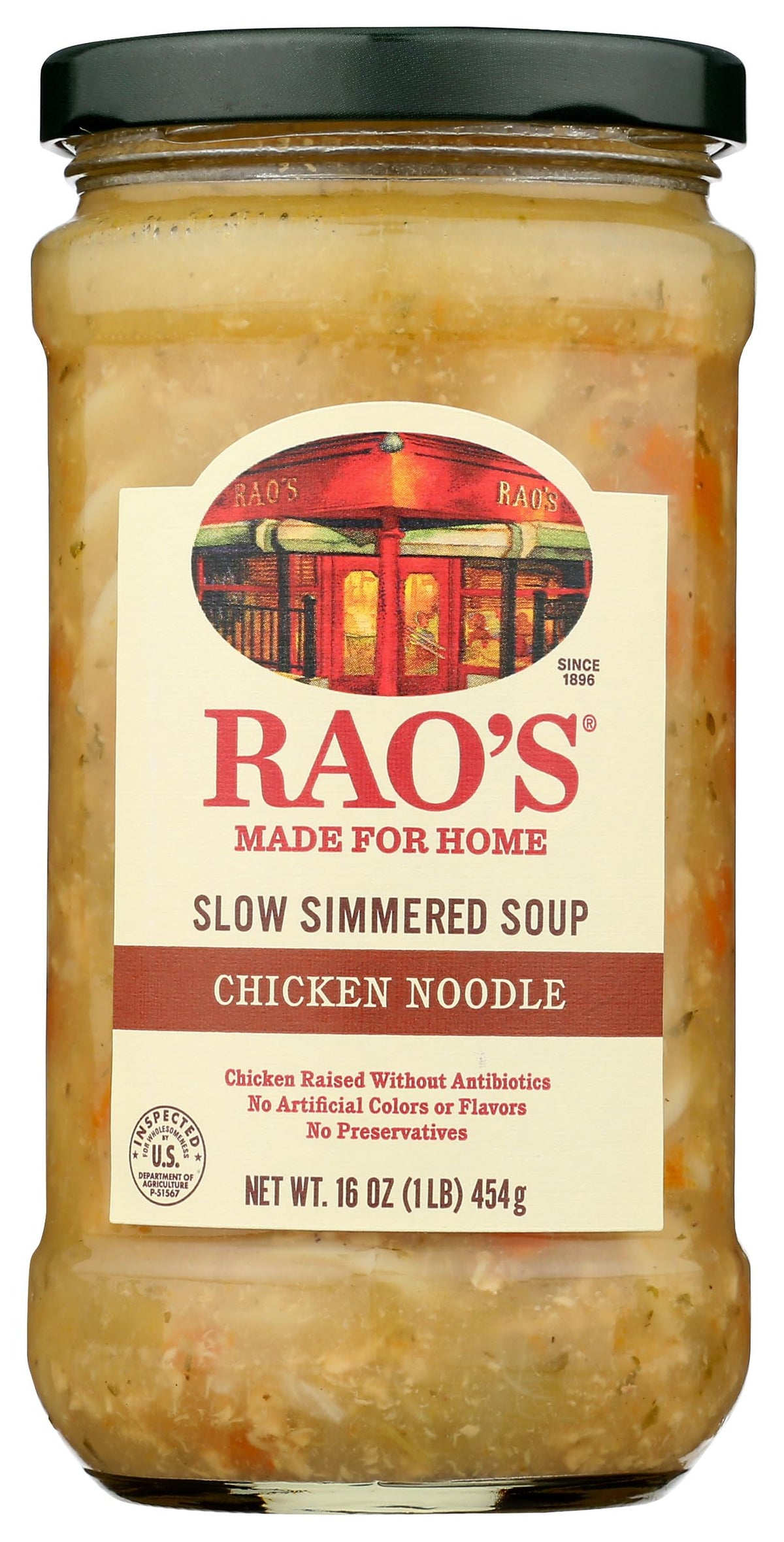 Rao's Made for Home Chicken Noodle Soup bowl ready for a quick comforting dinner.
