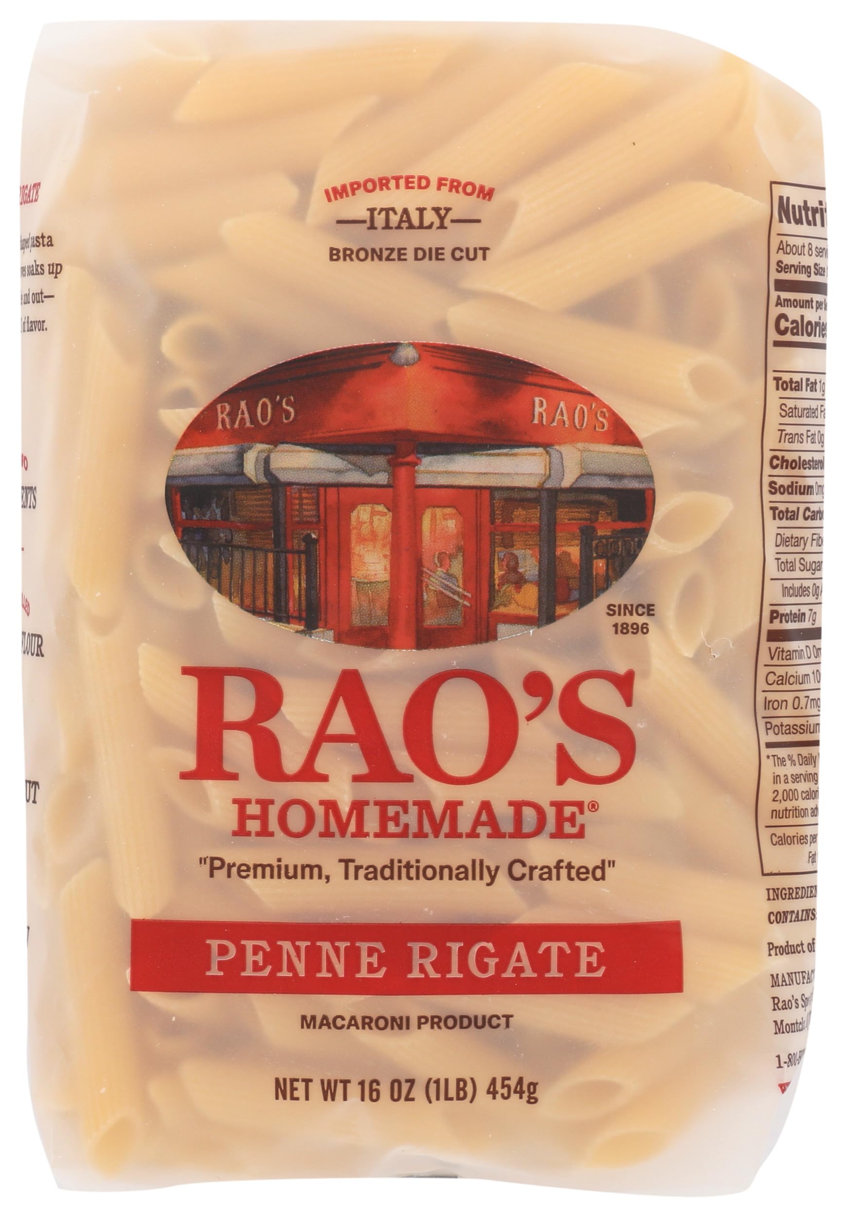 Rao's Homemade Penne pasta 16oz pack ready for a quick, flavorful Italian dinner.