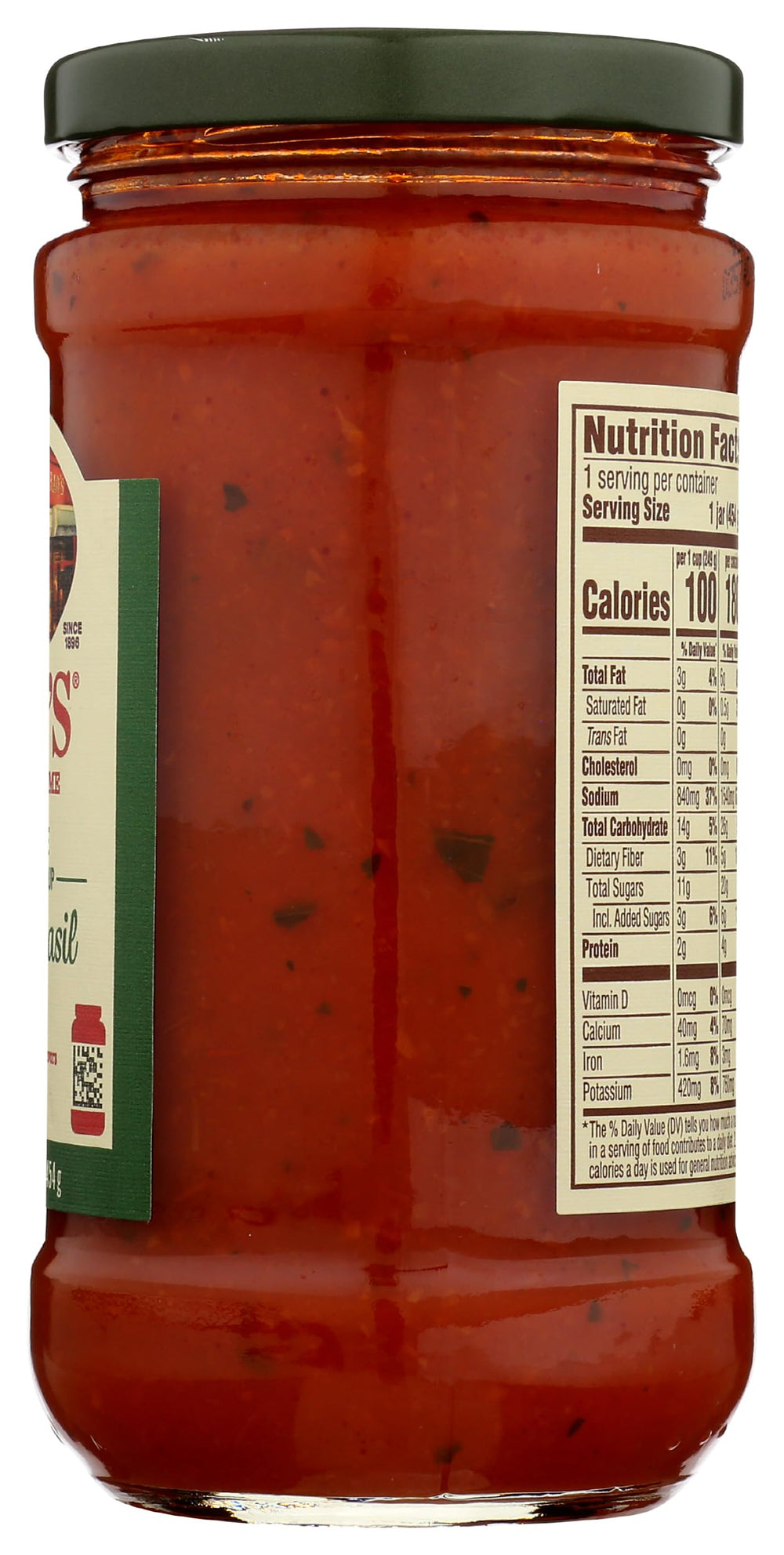 Convenient 16oz Rao's jar ready for pantry storage and quick heat