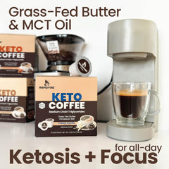 Creamy foam on Rapid Fire French Vanilla keto coffee cup signals rich flavor.