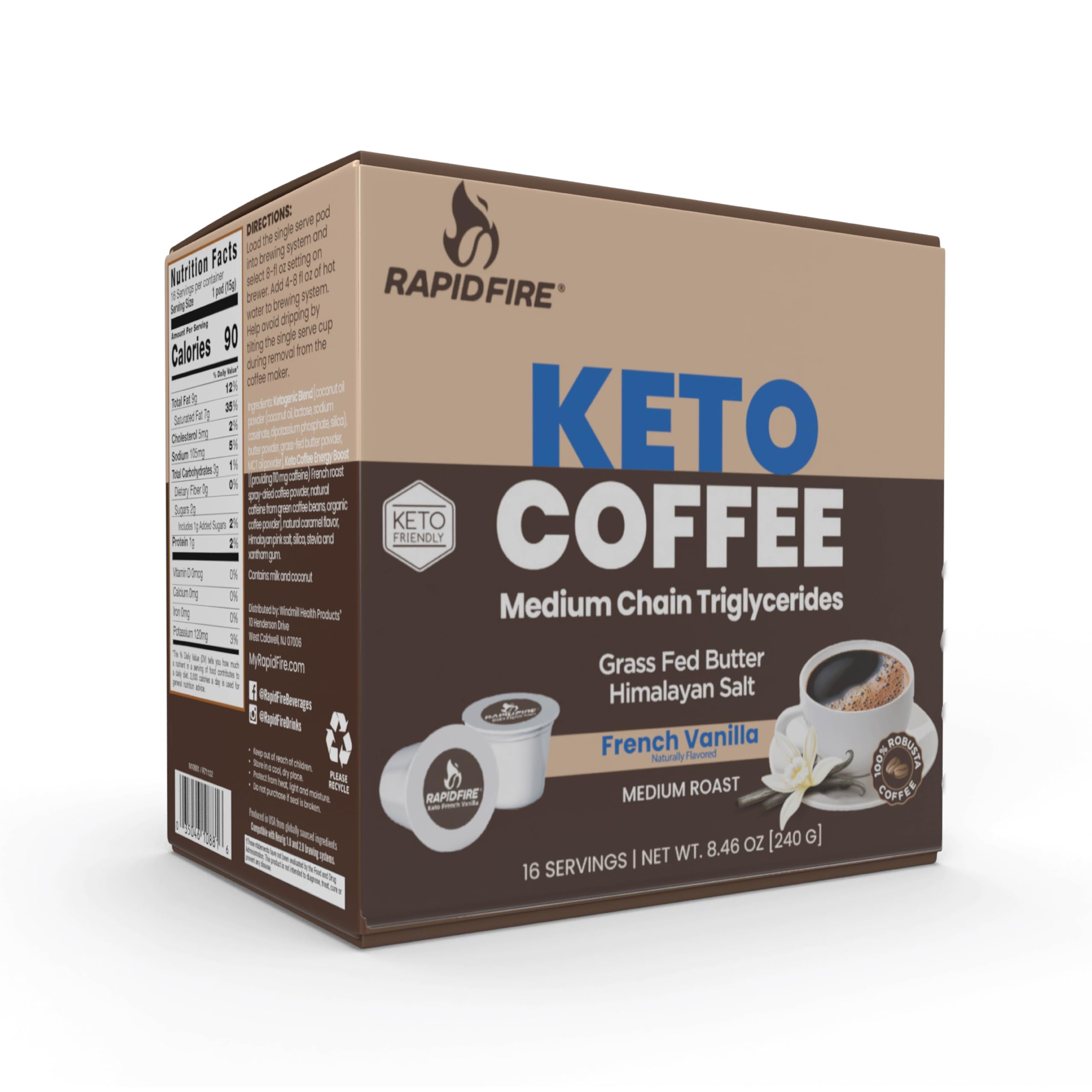 Blend of coconut oil, MCTs, butter and Himalayan salt for sustained energy.