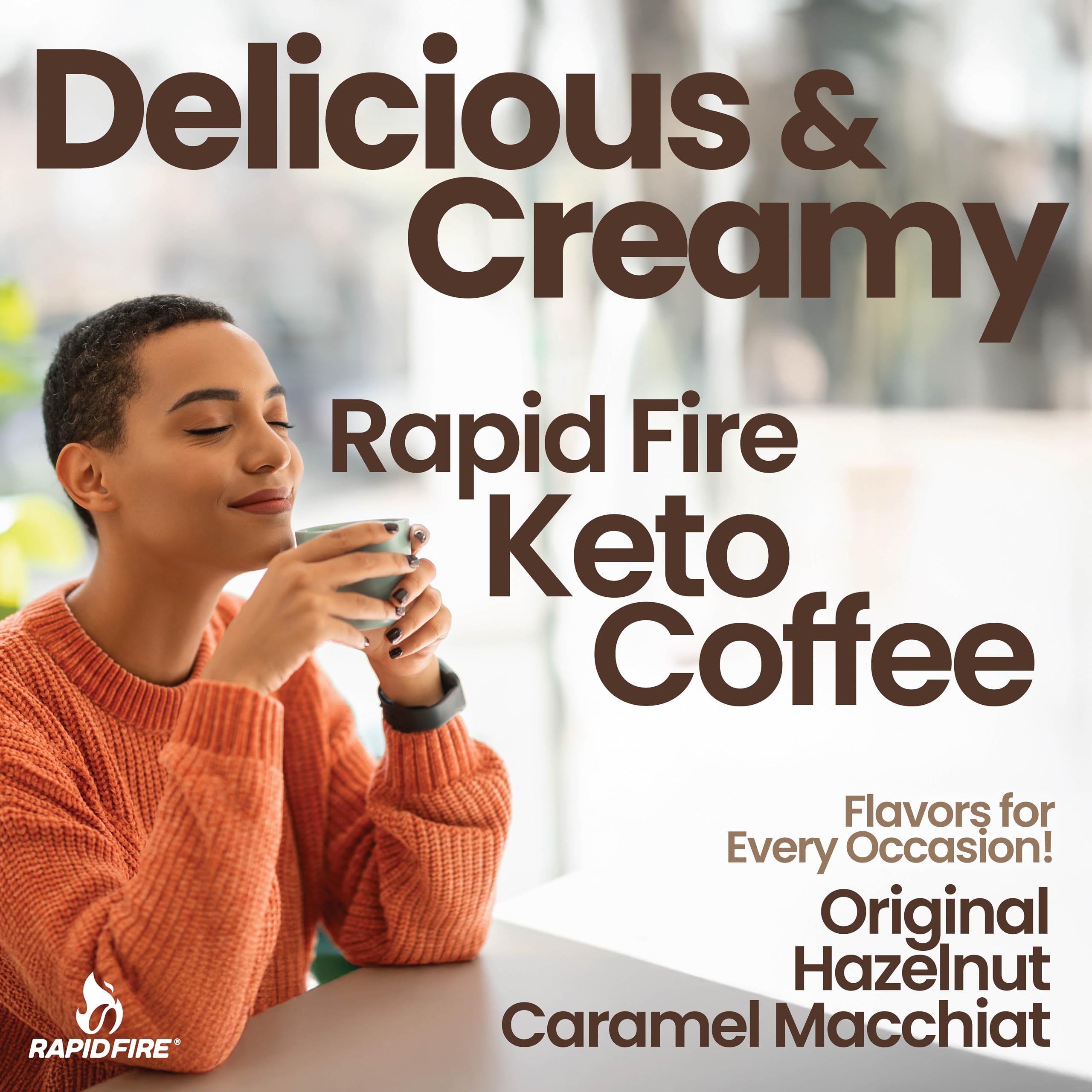 Rapid Fire iced hazelnut latte offering refreshing energy