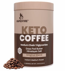Rapid Fire Keto Coffee Pods packaging front highlighting an energy-friendly blend