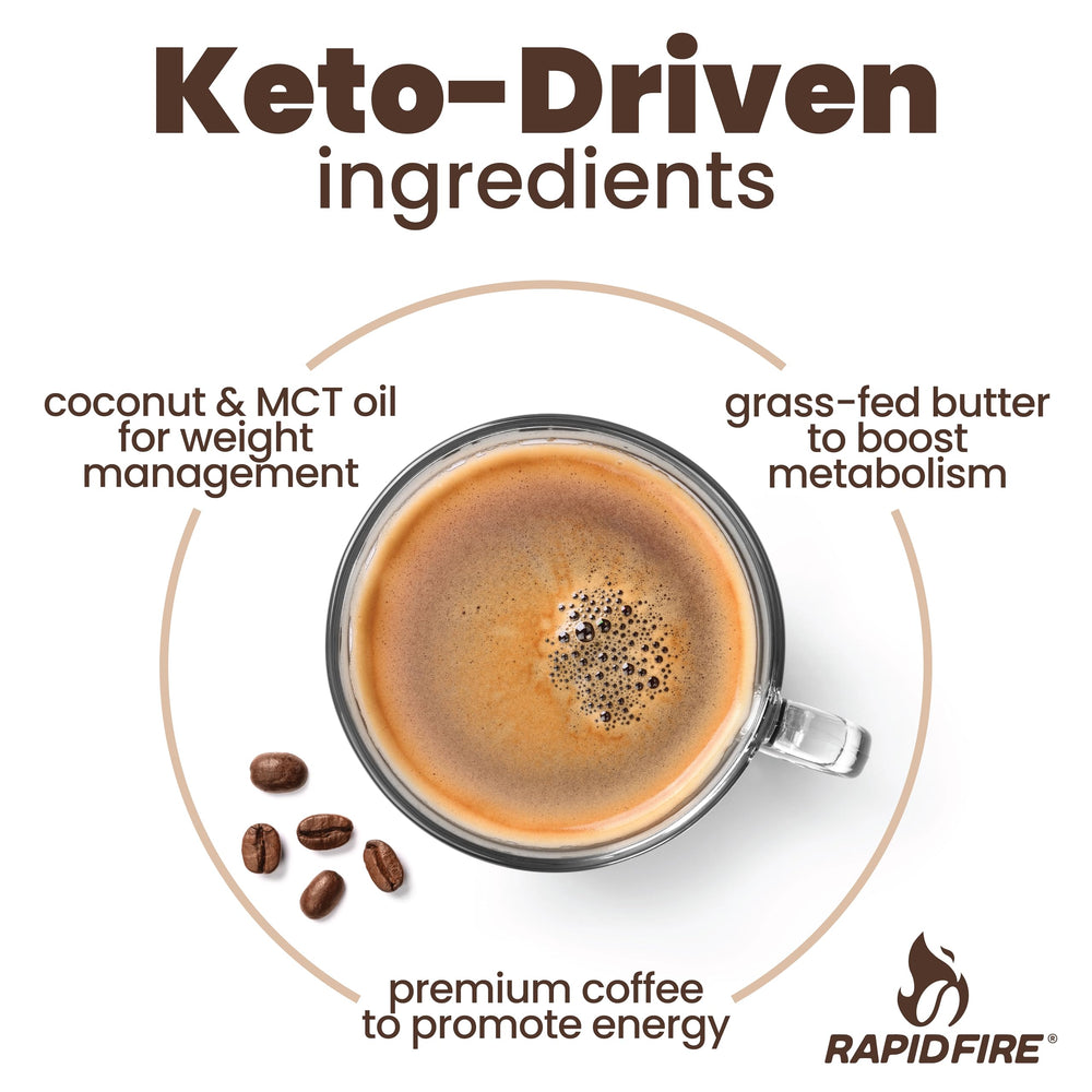 Rapidfire grass-fed butter coffee pod highlighting creamy texture in brew.