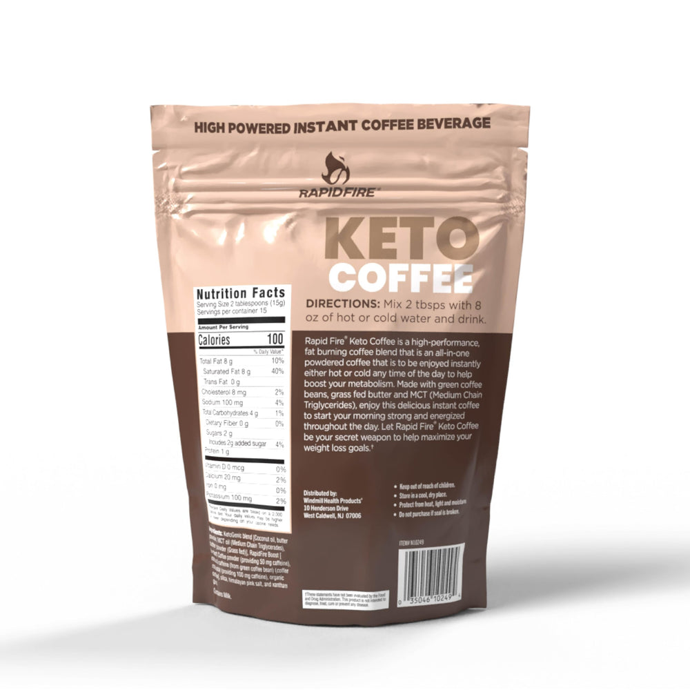 Rapidfire ketogenic coffee mix on the go in bag or desk setup