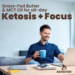 Rapidfire ketogenic ingredients MCT butter salt display premium fat-fueled components