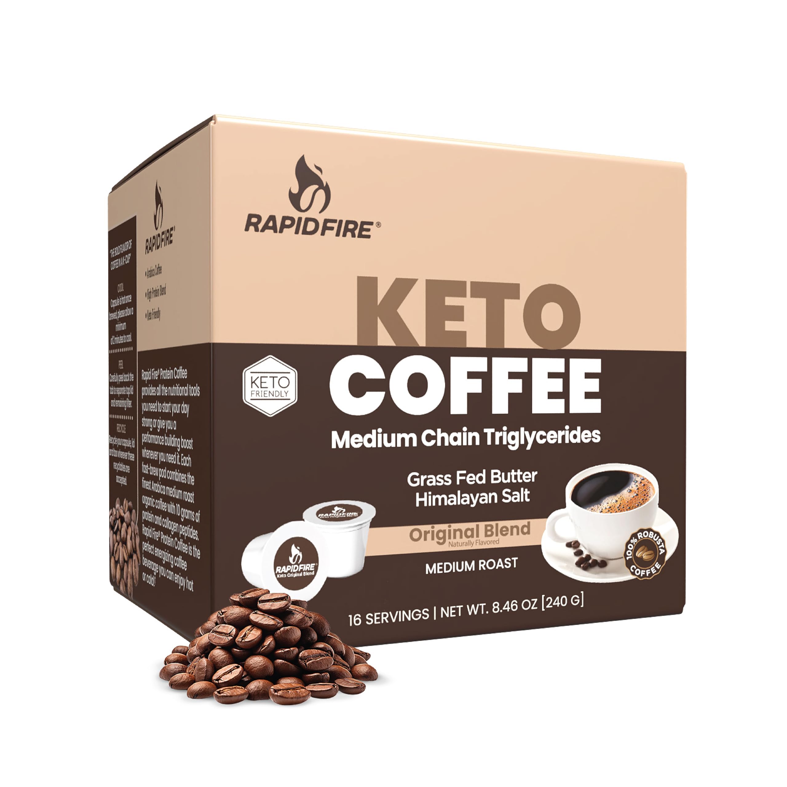Rapidfire original coffee pod ready for keto-friendly energy and quick brew.