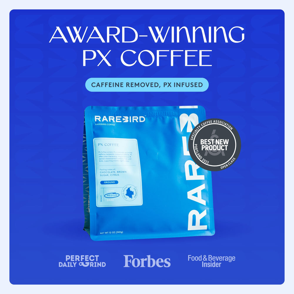 Rarebird Px Coffee brewed cup reveals mandarin, chocolate, and brown sugar flavor.