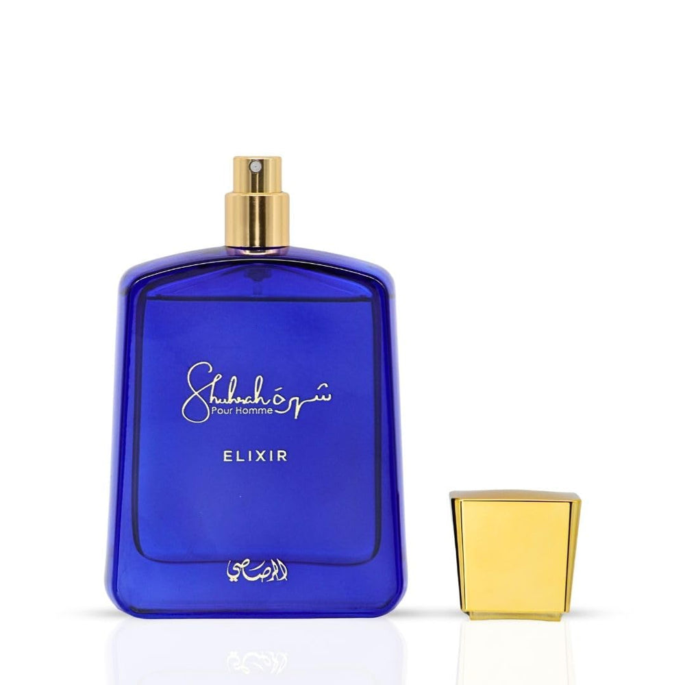 Dresser display featuring Rasasi Shuhrah Elixir Pour Homme for daily use