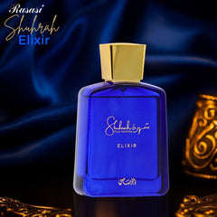 Heart notes of Rasasi Shuhrah Elixir Pour Homme with rose and violet for elegance