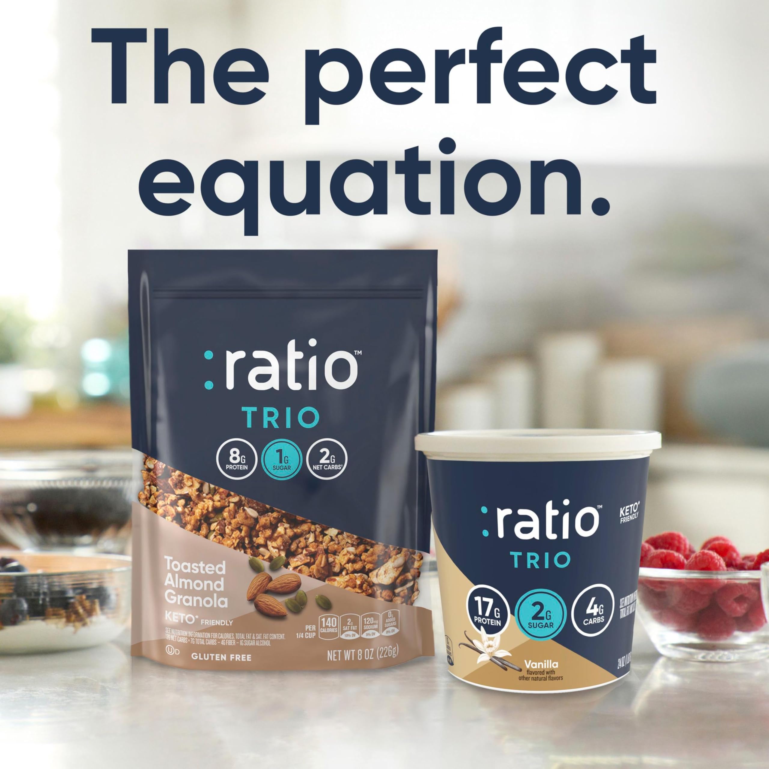 Ratio Trio granola with cinnamon and spices delivers a warm, inviting aroma.