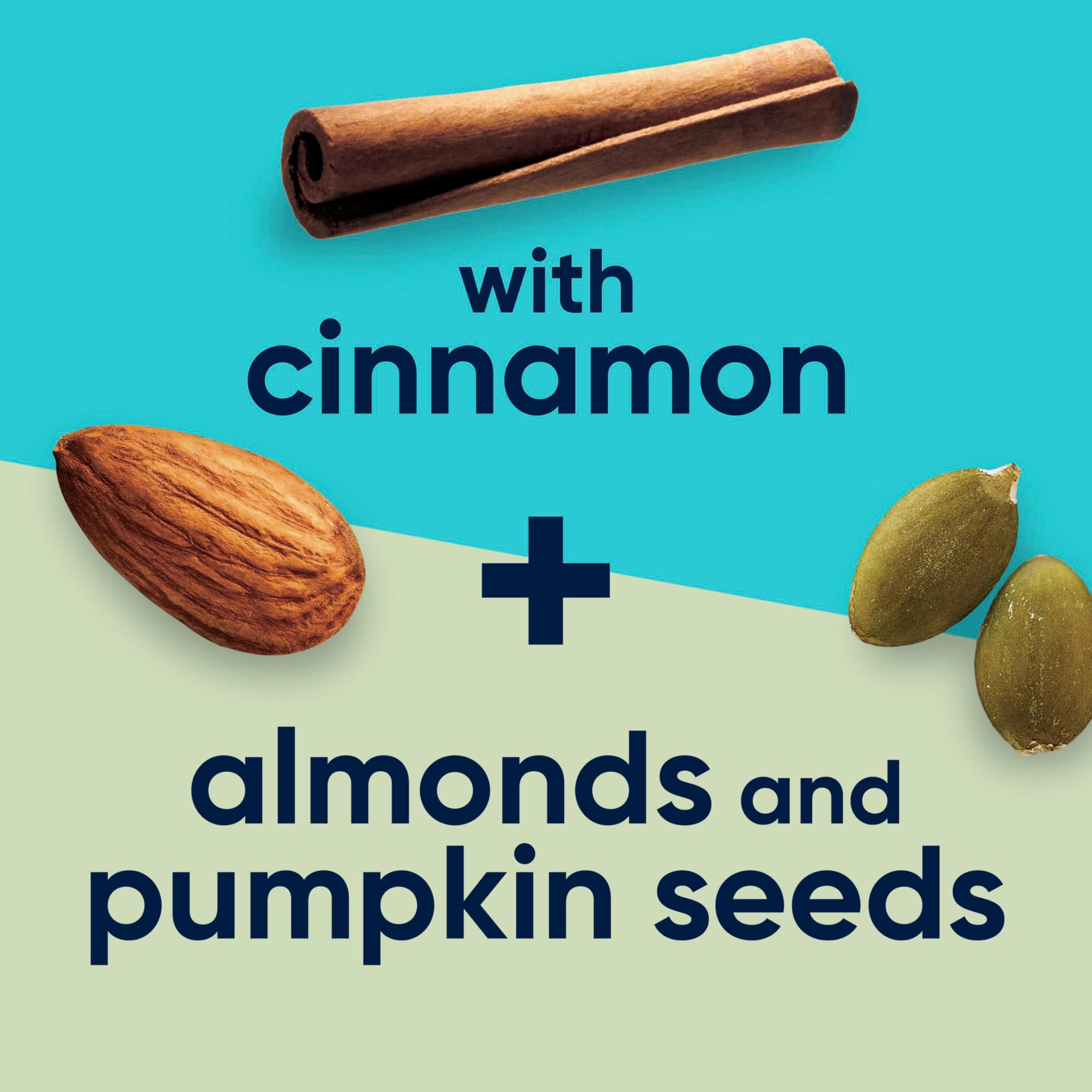Ratio Trio granola being sprinkled into a breakfast bowl adds crunch and flavor.