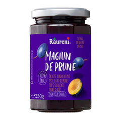 Raureni plum butter magiun de prune in a 350g jar, ready to spread on toast.