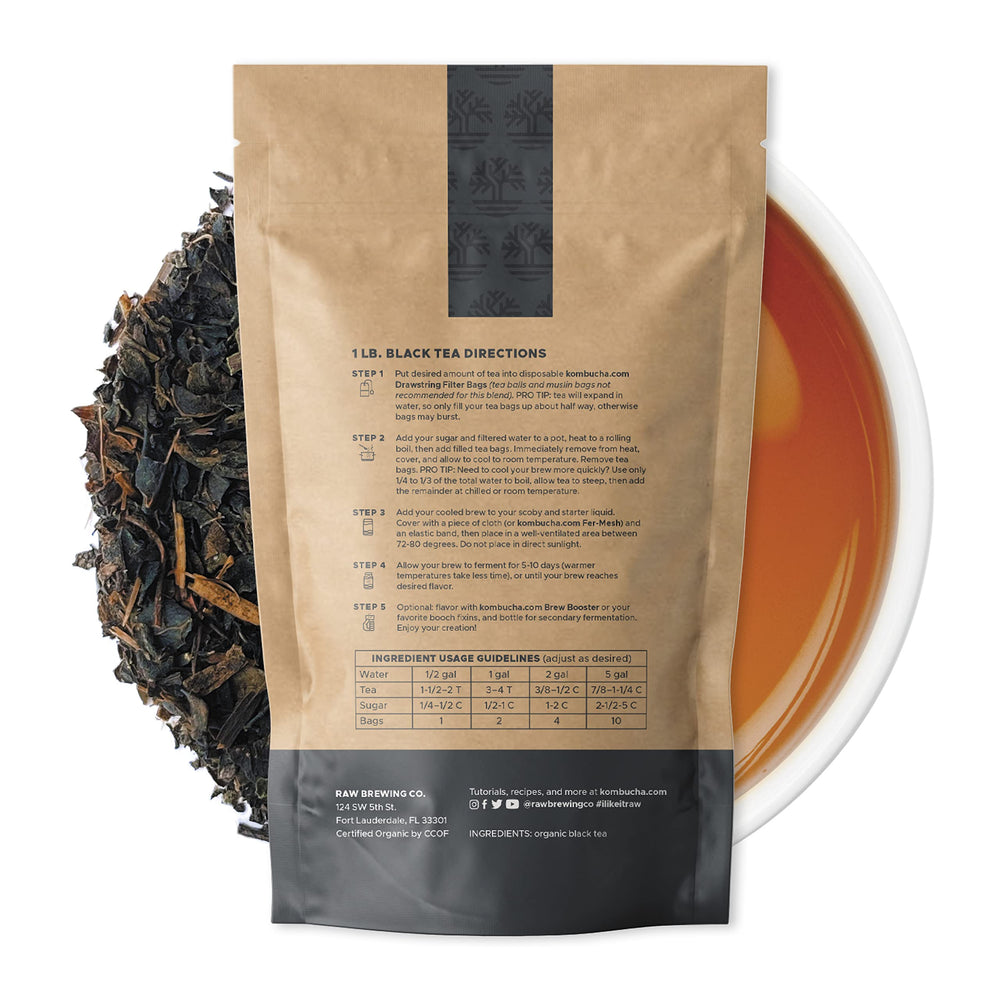 Raw Brewing Co black tea blend loose leaf close-up for rich aroma and color.