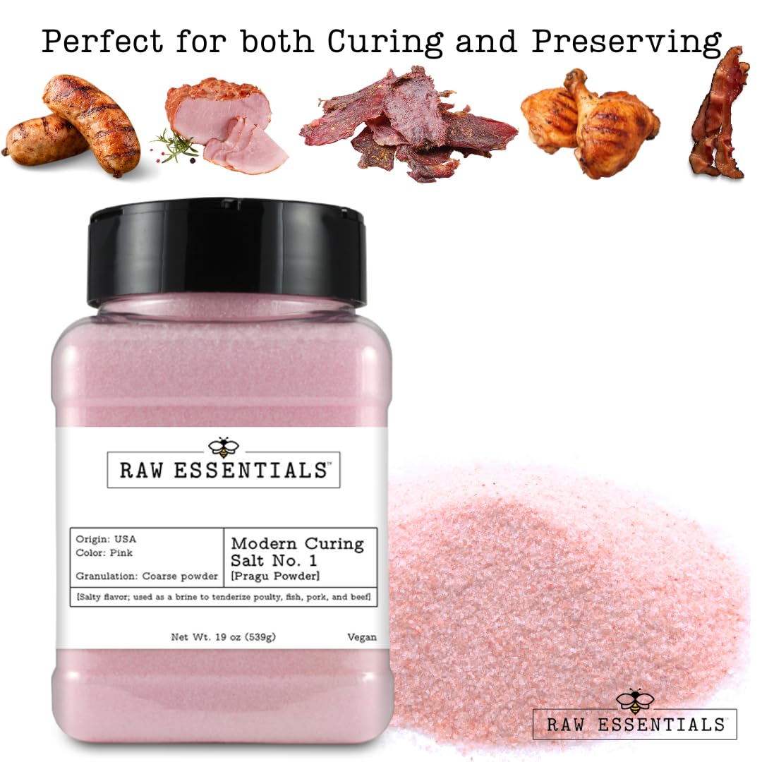 Raw Essentials curing salt label with clear safety guidelines for responsible use.
