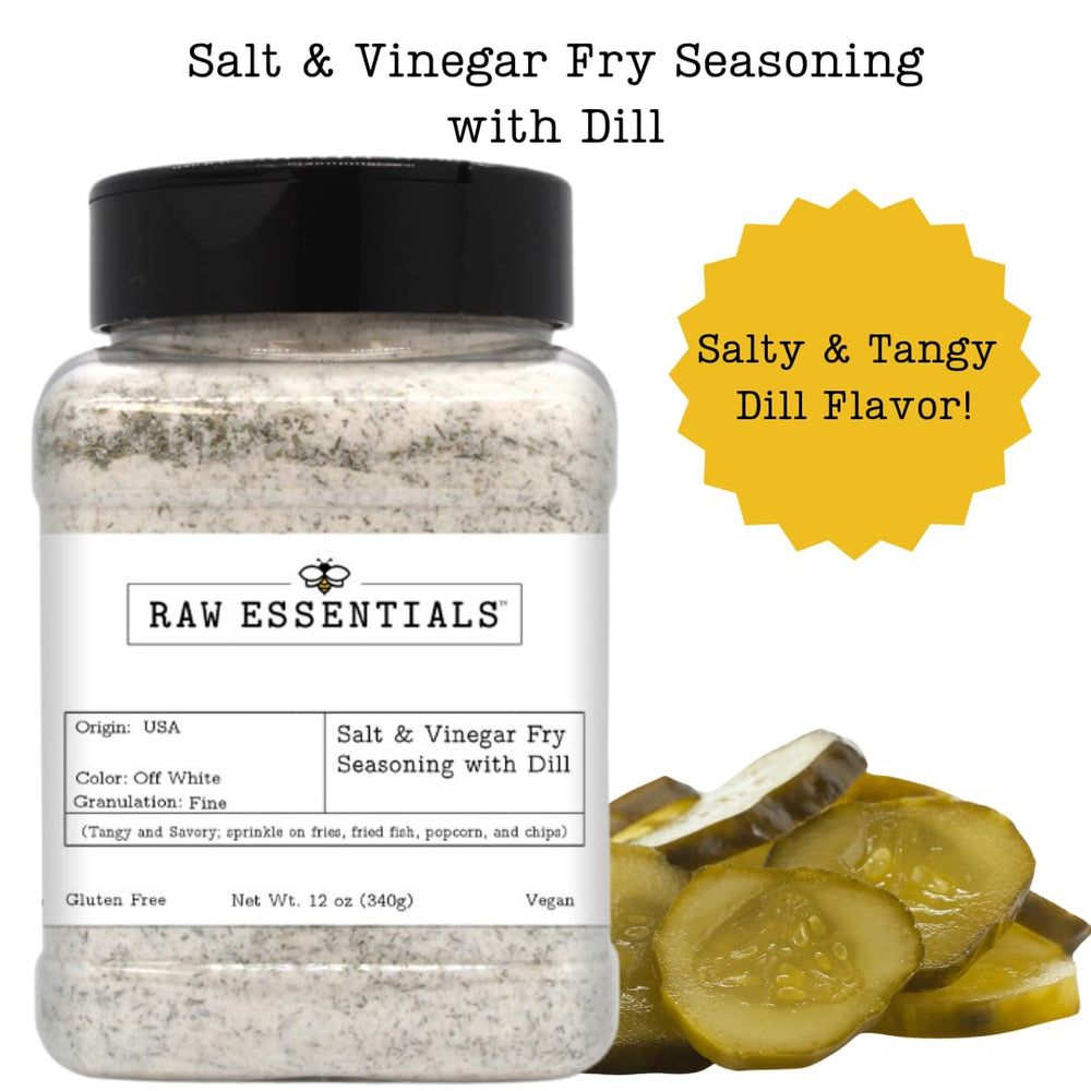 Raw Essentials dill-pickle seasoning on roasted vegetables for bright finish
