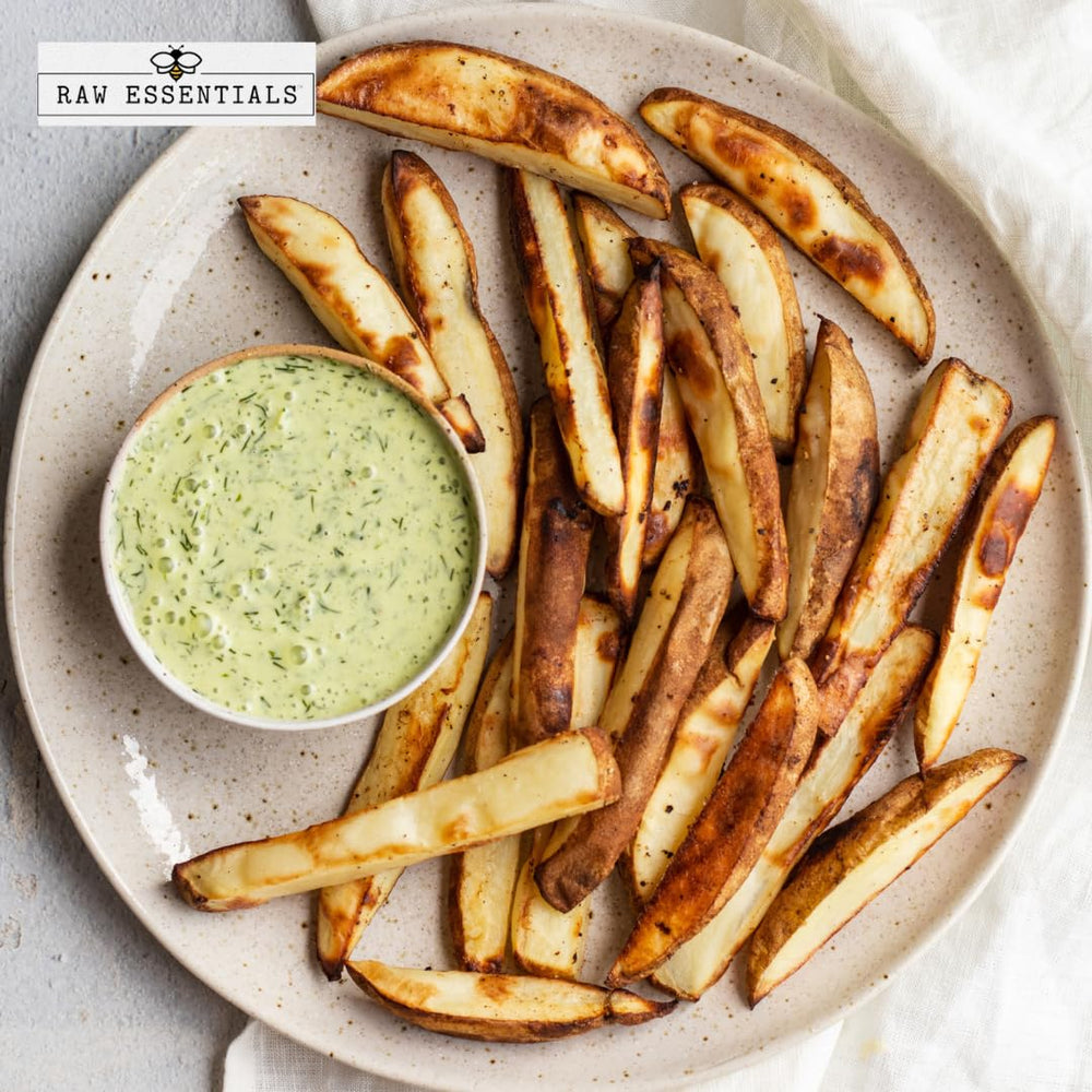 Raw Essentials salt-vinegar-dill on chips delivering savory tangy crunch