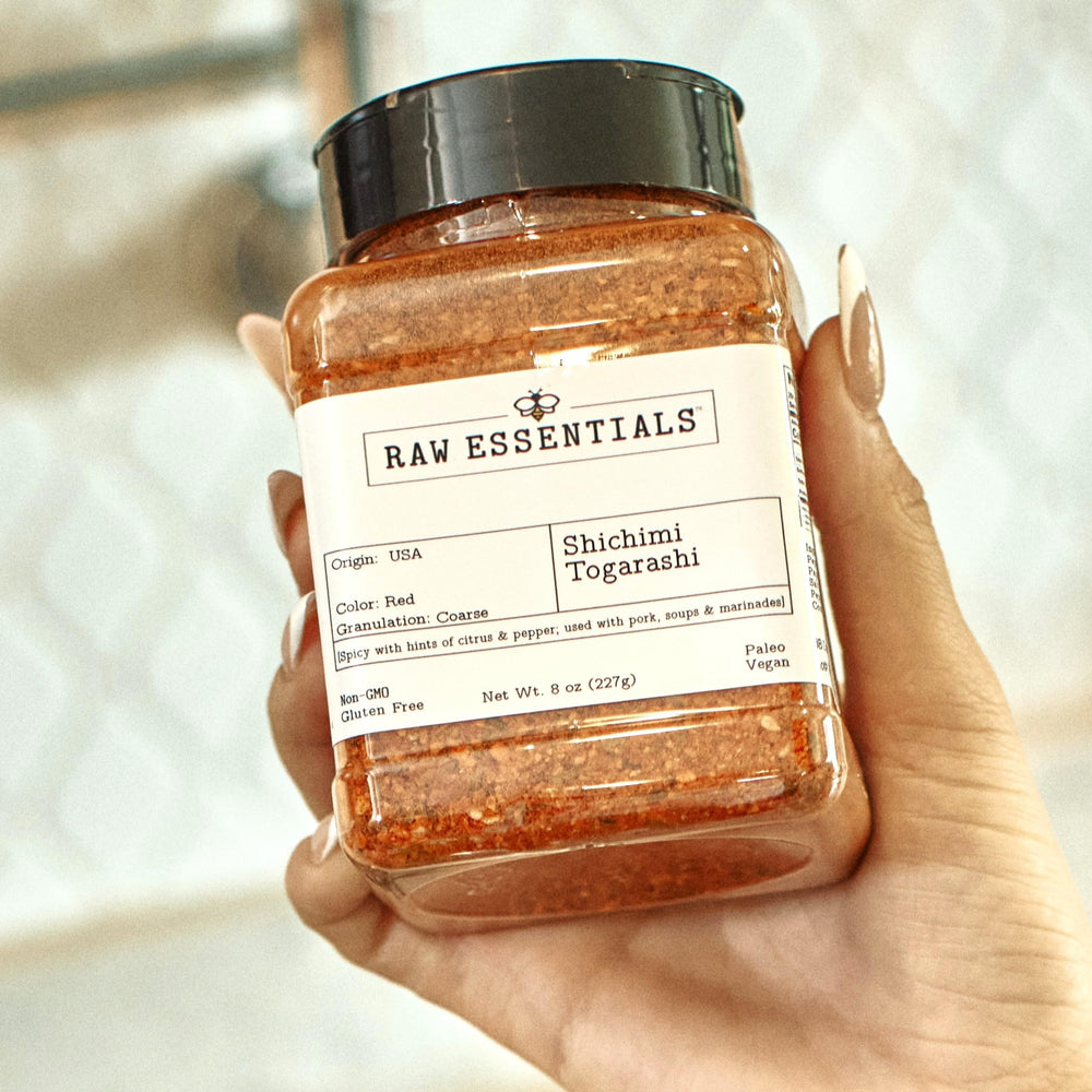 Raw Essentials Shichimi Togarashi ingredients showcase authentic Japanese seasoning