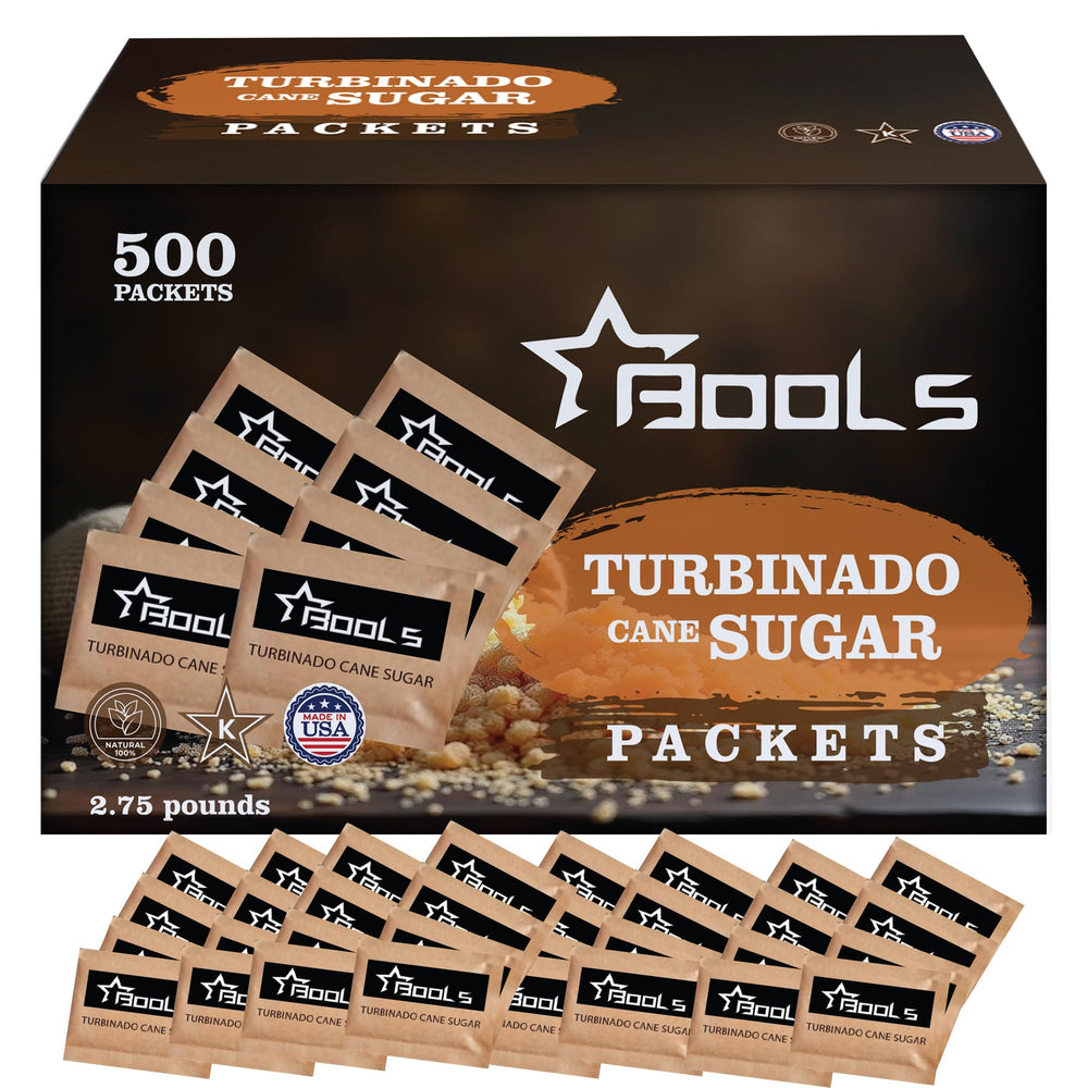 Raw Sugar Packets 500 Count Box for organized home or office use.