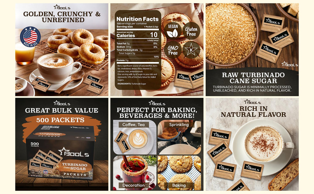 Raw Sugar Packets long shelf life ensures freshness when needed.