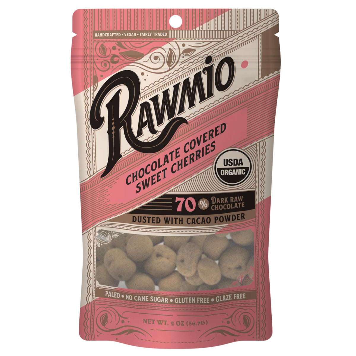 Rawmio chocolate covered sweet cherries for on the go indulgence