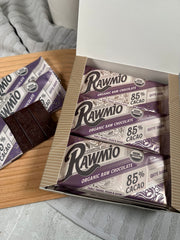 Rawmio raw cacao nibs and coconut sugar close-up for flavor