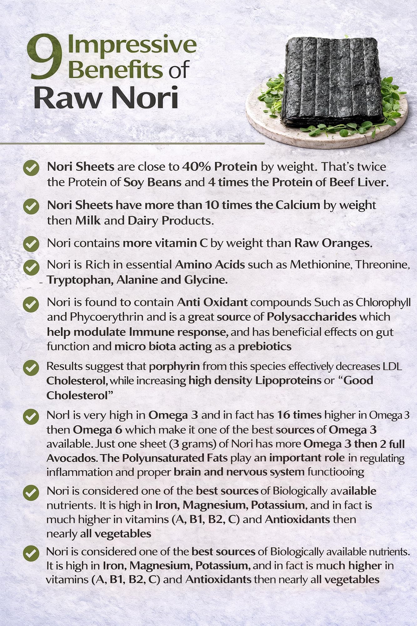 Rawnori organic certification label conveys trusted organic and safety standards.