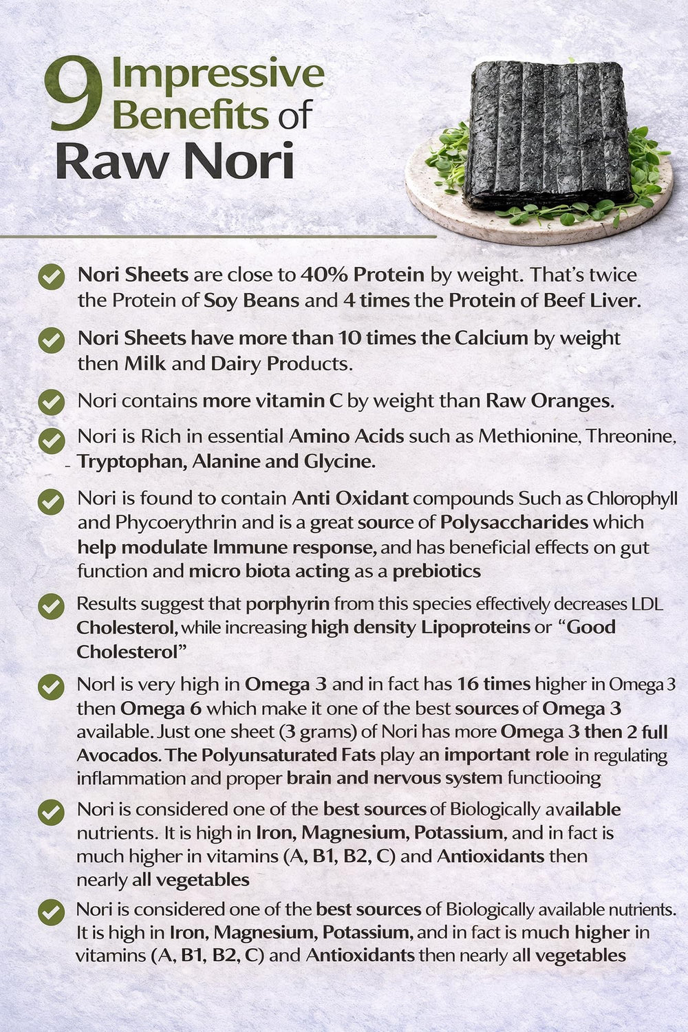 Rawnori organic certification label conveys trusted organic and safety standards.