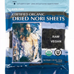 Rawnori raw organic nori sheets 50 pack ready for sushi wraps and versatile flavor.