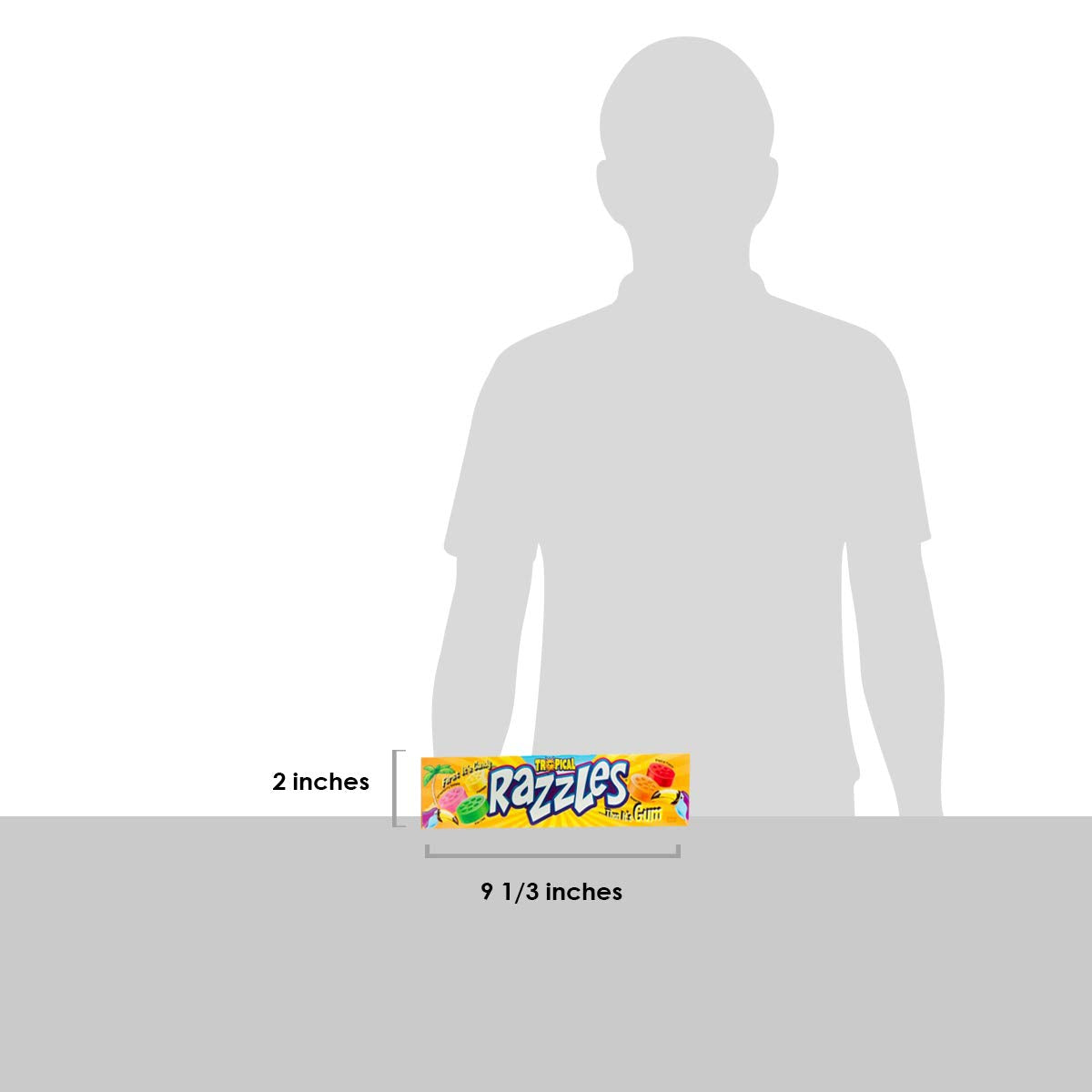 Razzles box 24 tropical candy-gum bags ready for sharing