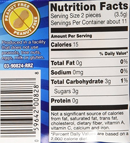 Razzles kosher, peanut-free, gluten-free icons communicate dietary options.