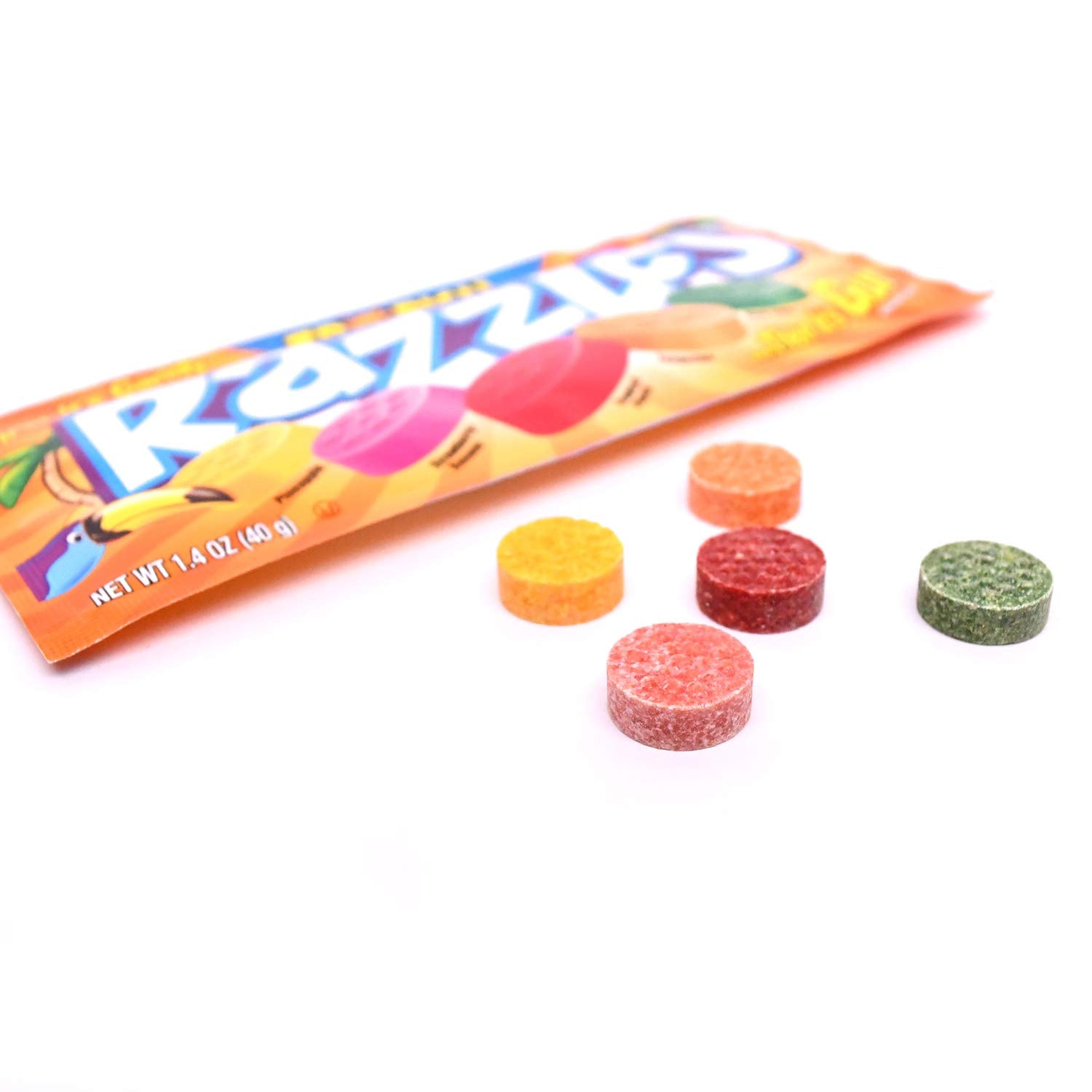 Razzles Strawberry-Banana flavor capturing a fruity duo before chewing