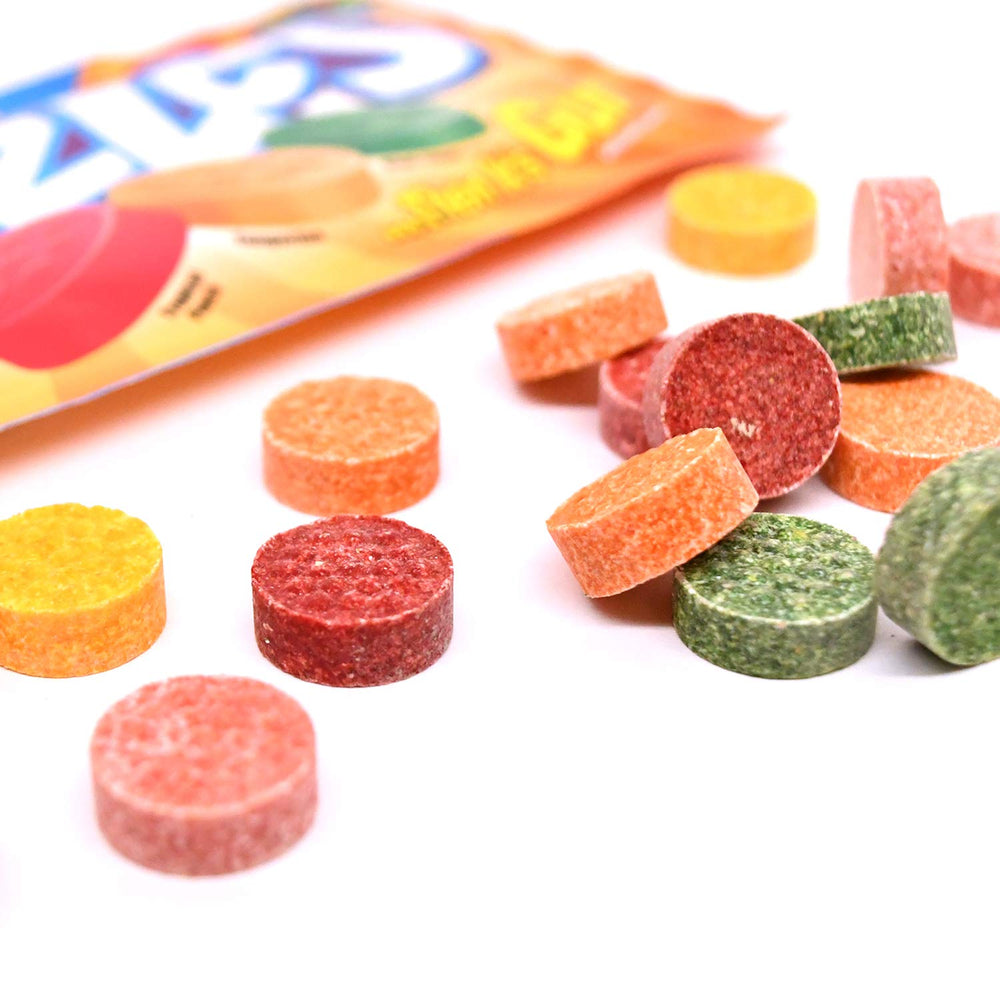 Razzles Tangerine flavor with bright citrus notes for a quick pick-me-up