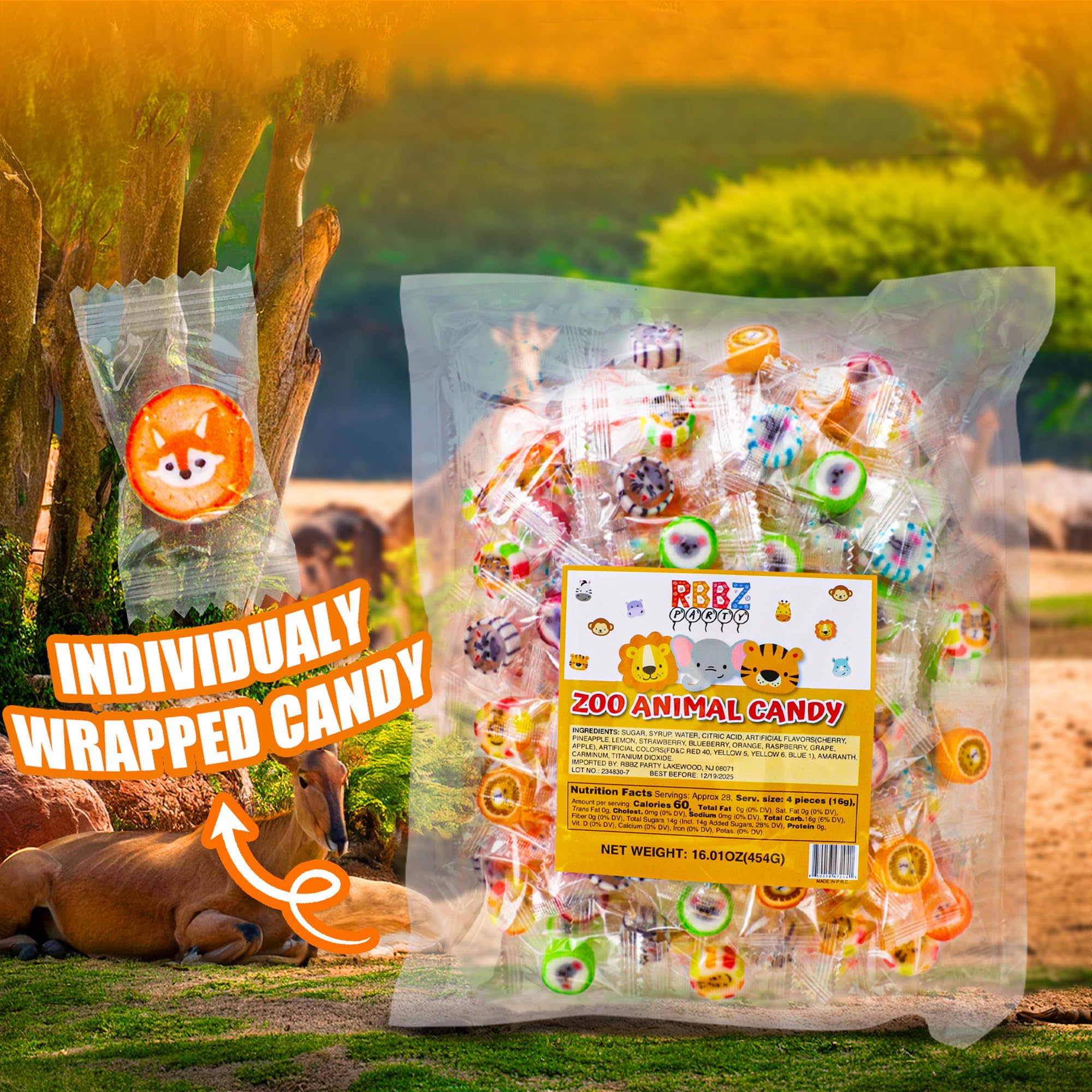 RBBZ Animal Candy jungle baby shower table—fun centerpiece for gatherings