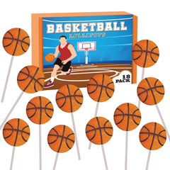 RBBZ Party basketball candy lollipops 1.5-inch pops showcase a glossy finish, ideal for party favors.
