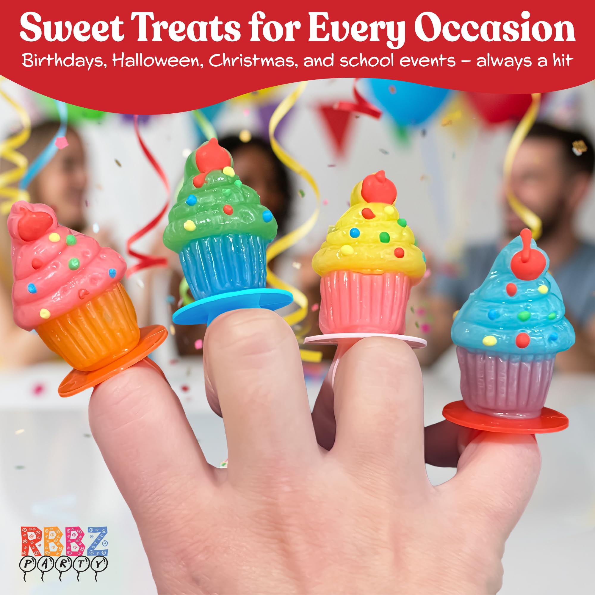 RBBZ Party birthday favors with cupcake rings