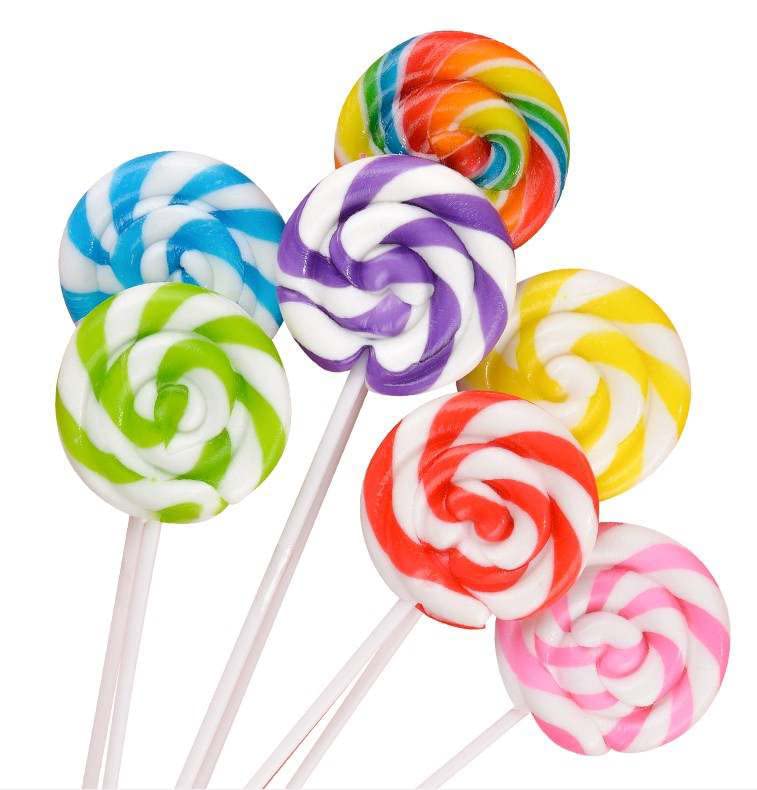 RBBZ Party pink swirl lollipops, perfect birthday favors for guests and colorful dessert tables.