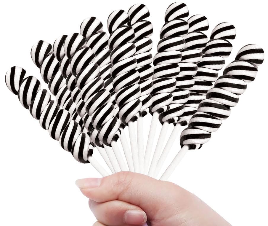 RBBZ Party black twist lollipops 24-pack unicorn design for party favors