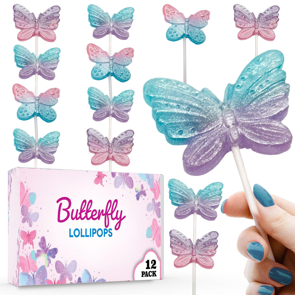 RBBZ Party butterfly lollipops ombre pack adds whimsy to party favors.