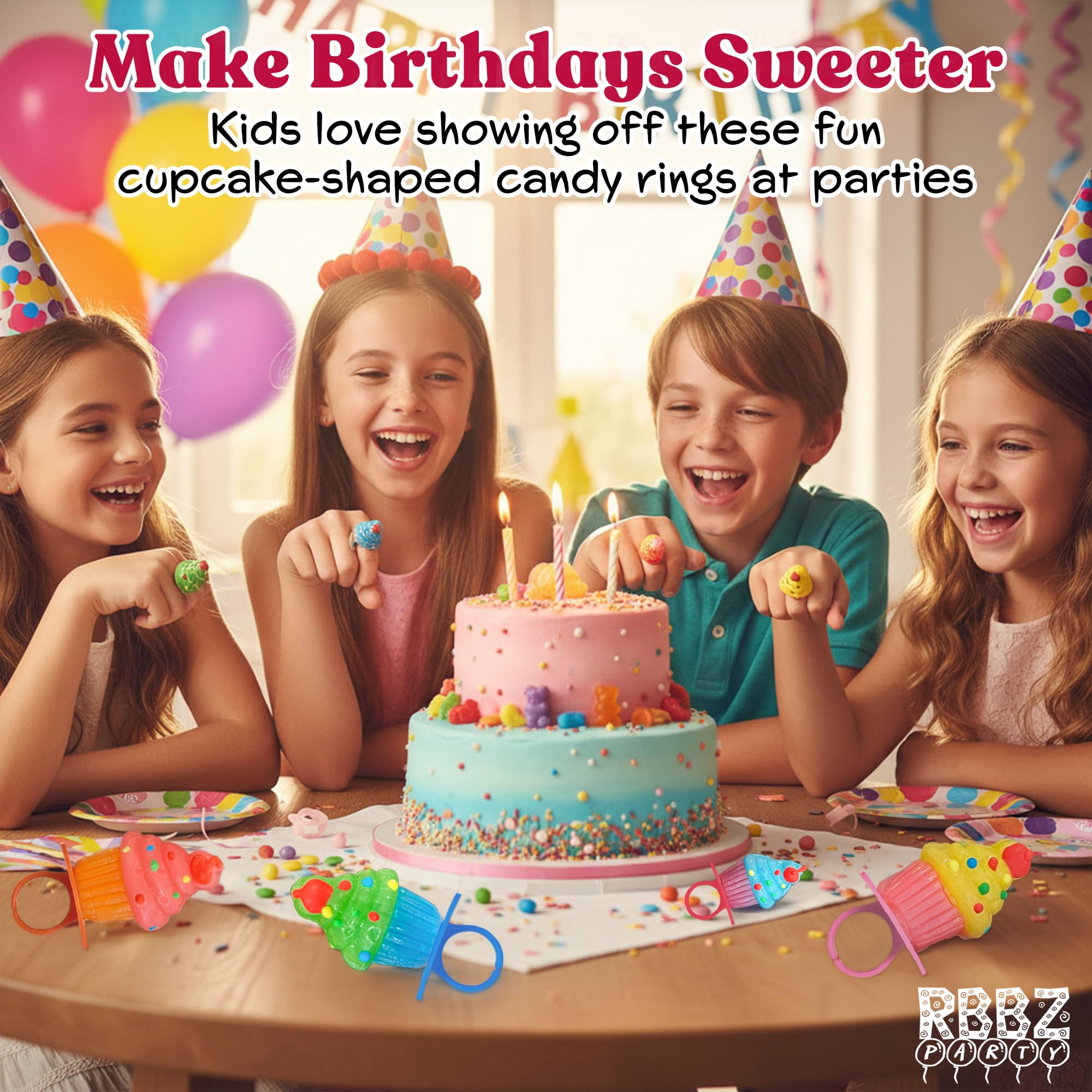 RBBZ Party carnival prizes with cupcake ring pops