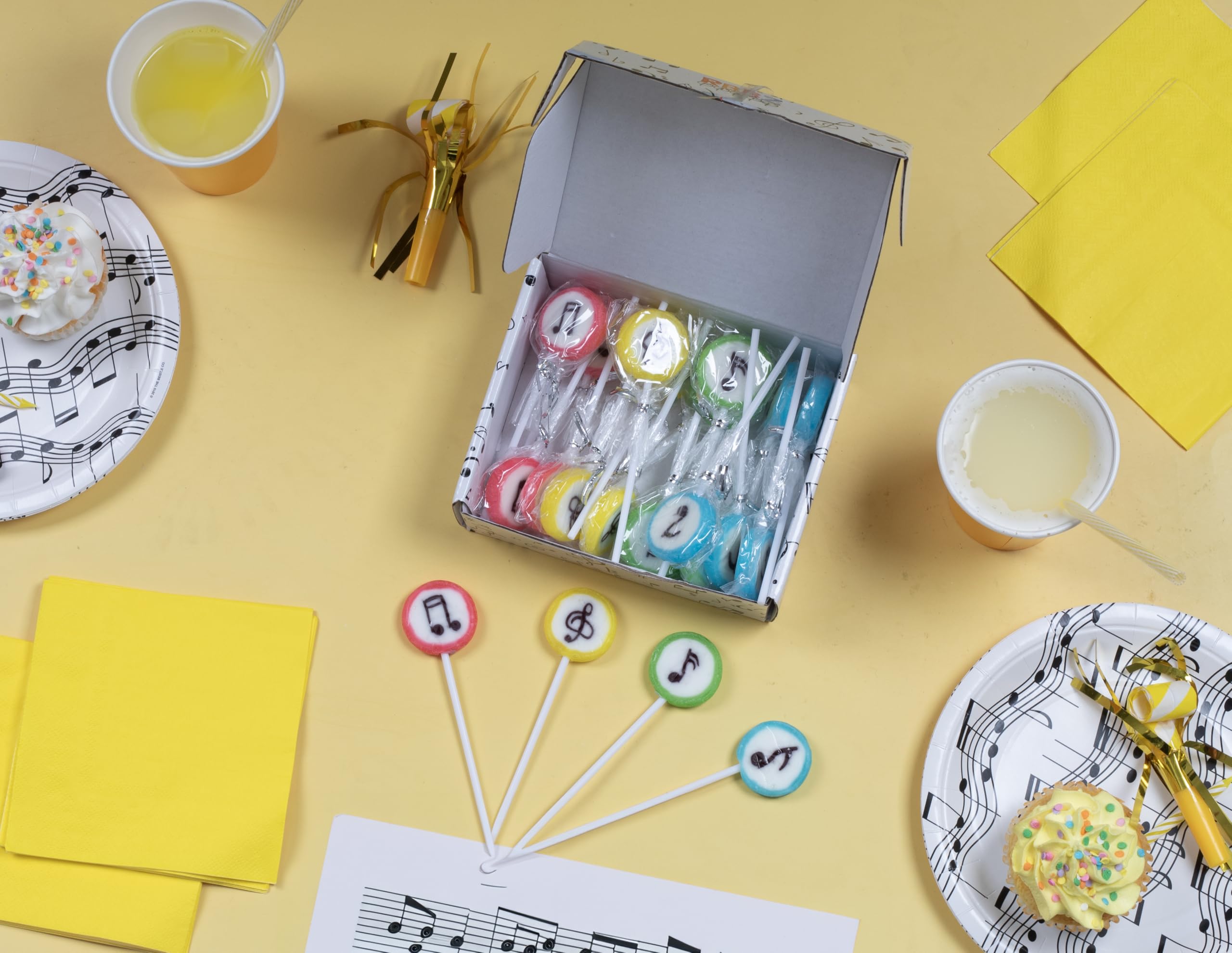 RBBZ Party classroom party favors with music candy for kid-friendly treats.