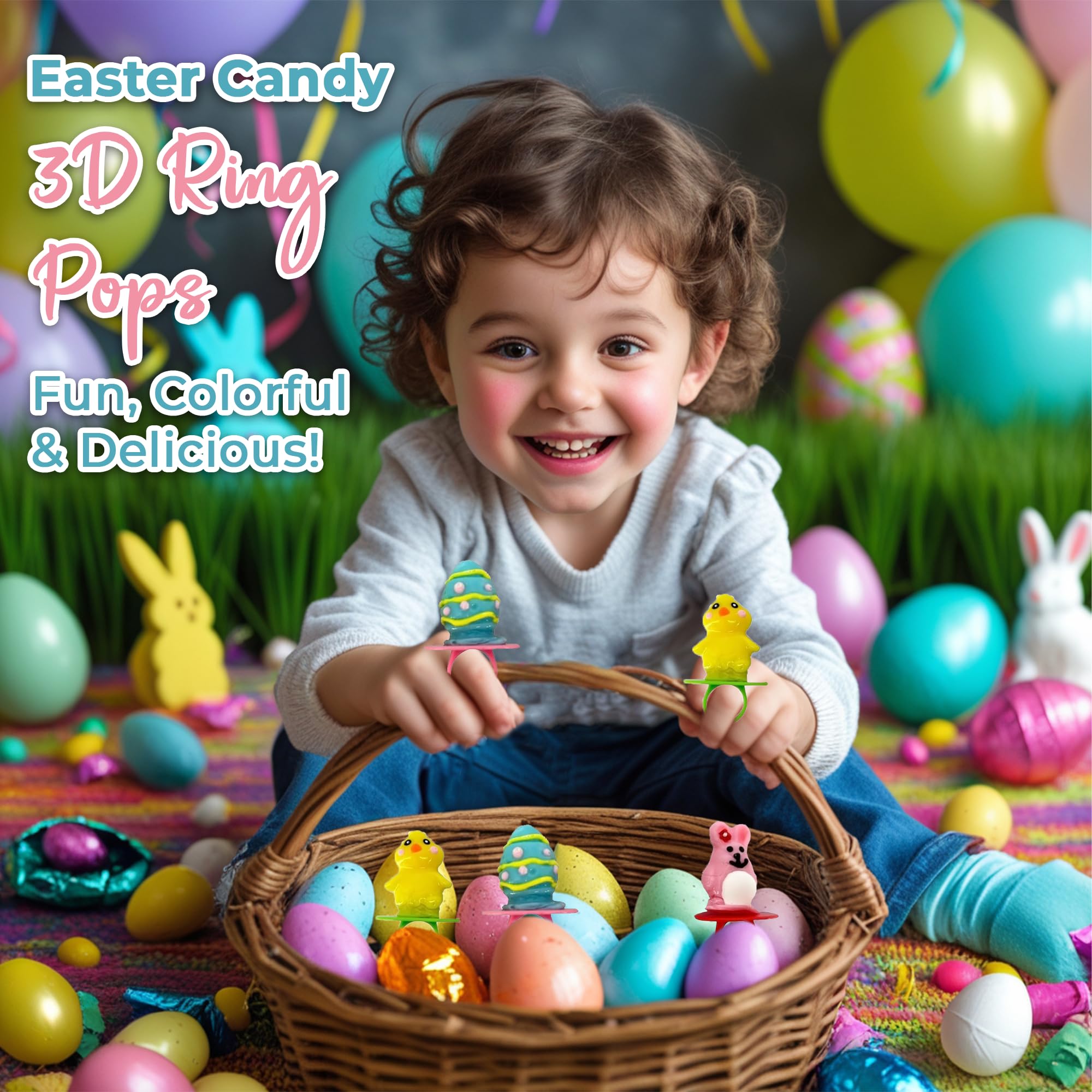 RBBZ Party colorful Easter ring pops attract kids at celebrations