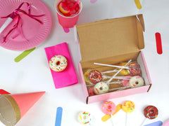 RBBZ Party individually wrapped donut lollipops, convenient for sharing.