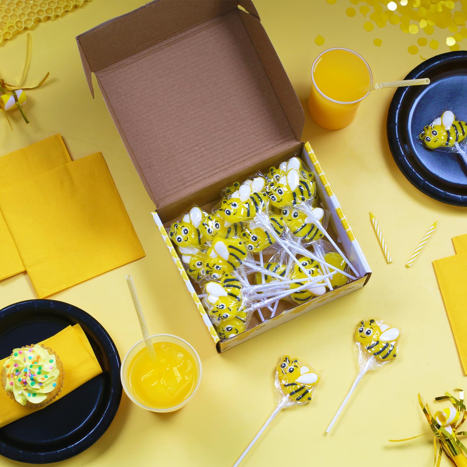 RBBZ Bee Candy individually wrapped lollipops ensure freshness and easy sharing.