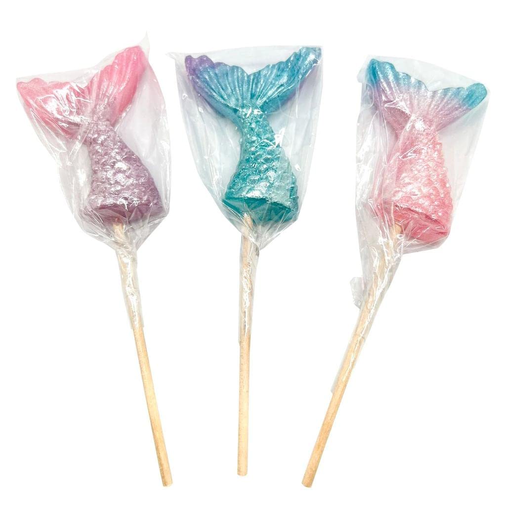 RBBZ Party Mermaid Cake Topper Lollipops enhance edible decor on desserts.